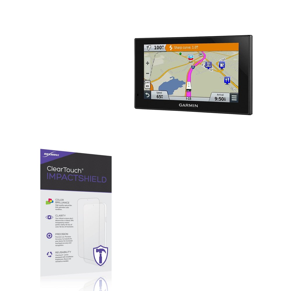 BoxWave Screen Protector Compatible With Garmin RV 660LMT - ClearTouch ImpactShield (2-Pack), Impenetrable Screen Protector Flexible Film