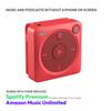 Mighty 3 Spotify & Amazon Music Player (2026 Edition)  Portable, Screen-Free, Works Offline  Compatible with Bluetooth & Wired Headphones  Stores 1,000+ Songs  No Phone Required (Red) view 2
