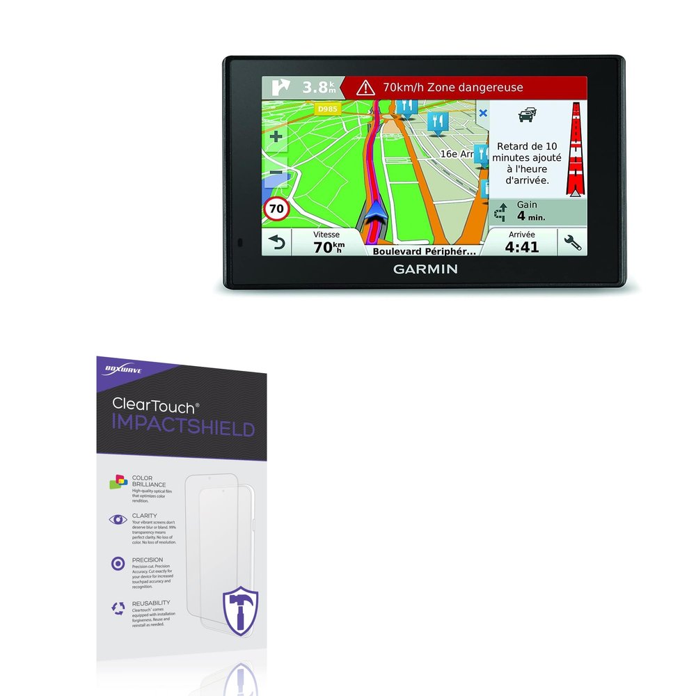 BoxWave Screen Protector Compatible With Garmin Drive 50LMT - ClearTouch ImpactShield (2-Pack), Impenetrable Screen Protector Flexible Film