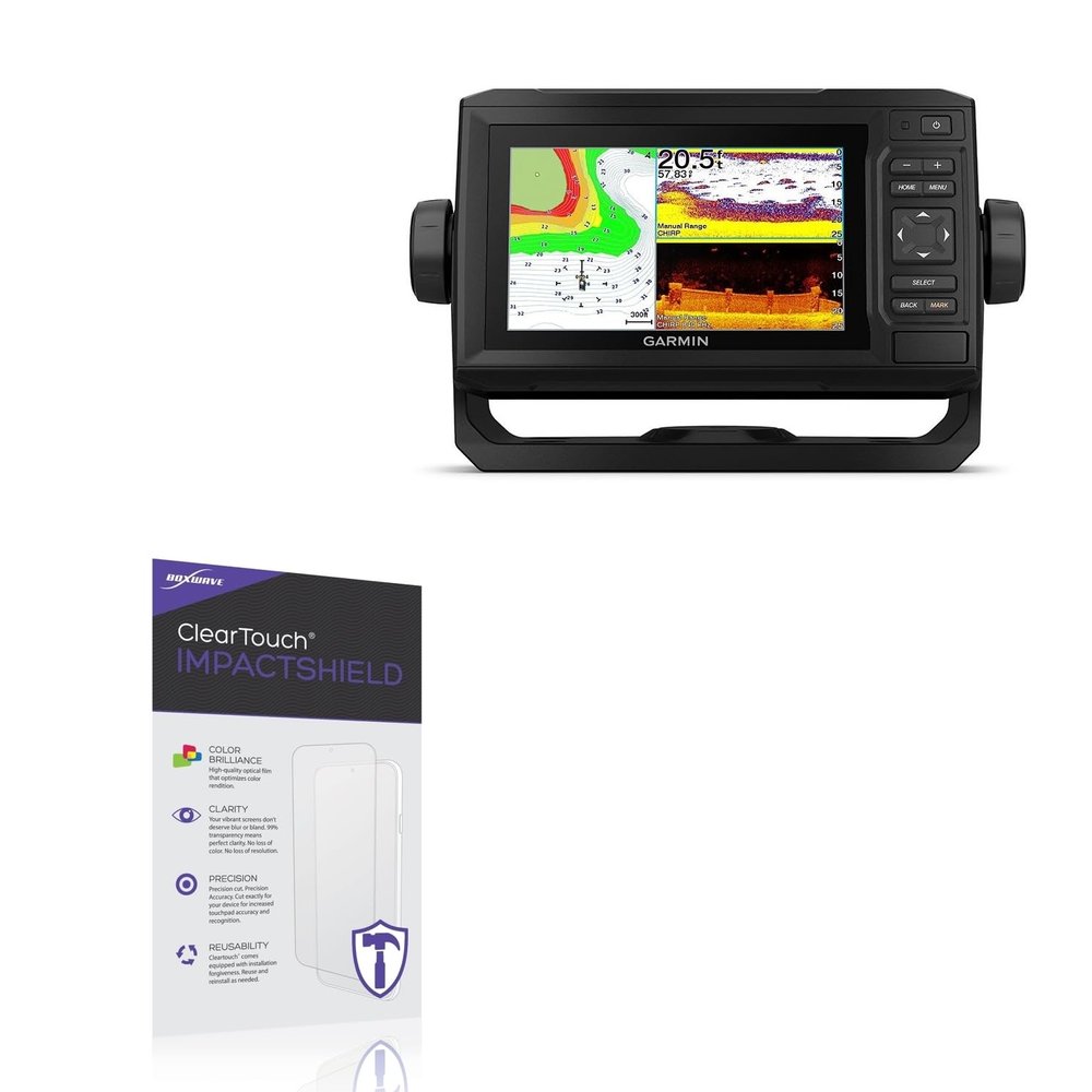 BoxWave Screen Protector Compatible With Garmin echoMAP UHD 65cv - ClearTouch ImpactShield (2-Pack), Impenetrable Screen Protector Flexible Film
