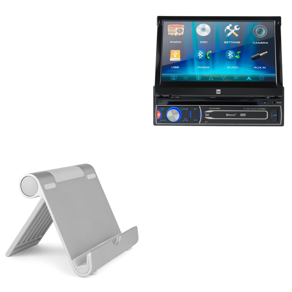 BoxWave Stand and Mount Compatible with Dual Electronics XDVD179BT - VersaView Aluminum Stand, Portable, Multi Angle Viewing Sturdy