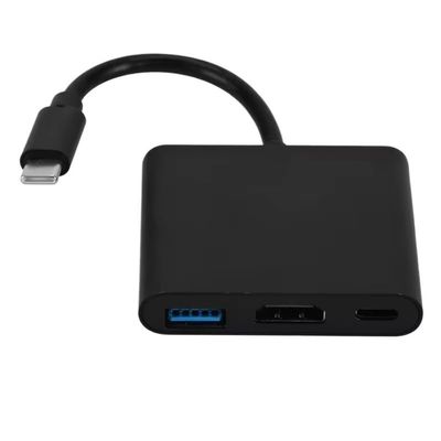 bodateng USB C to HDMI-Compatible Digital AV Multiport Adapter 3 Converter to 4K 1080P(Black 3 in 1)