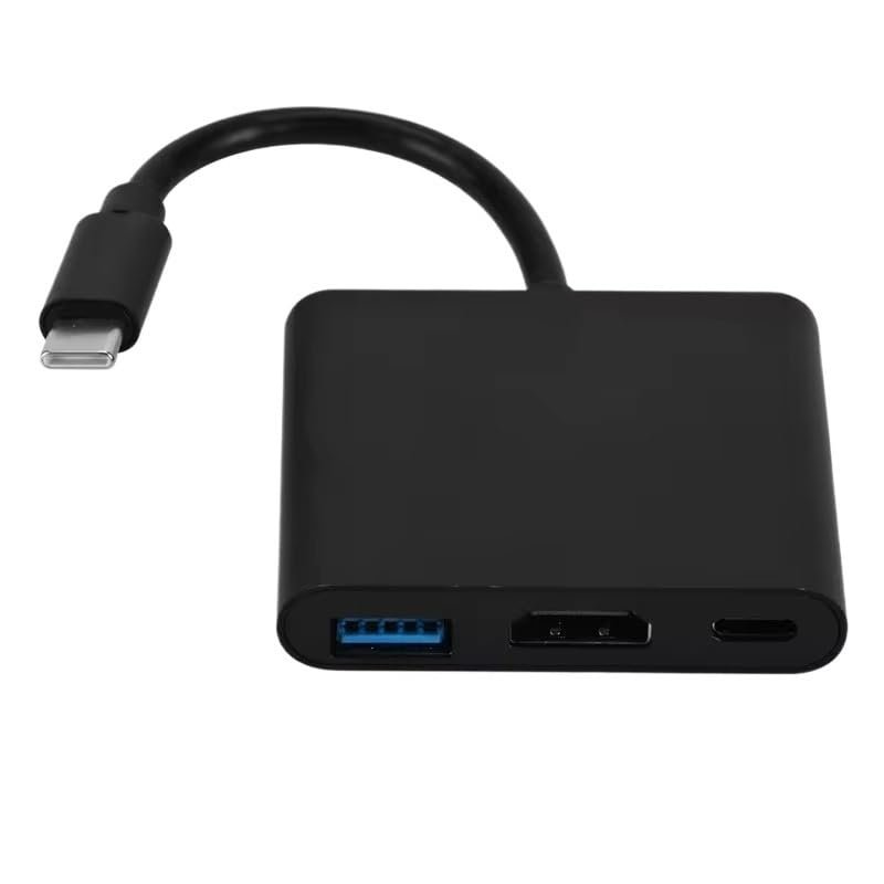 bodateng USB C to HDMI-Compatible Digital AV Multiport Adapter 3 Converter to 4K 1080P(Black 3 in 1)