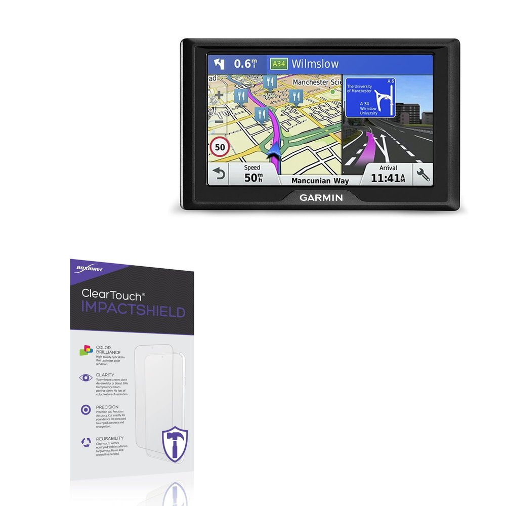BoxWave Screen Protector Compatible With Garmin Drive 50LM - ClearTouch ImpactShield (2-Pack), Impenetrable Screen Protector Flexible Film