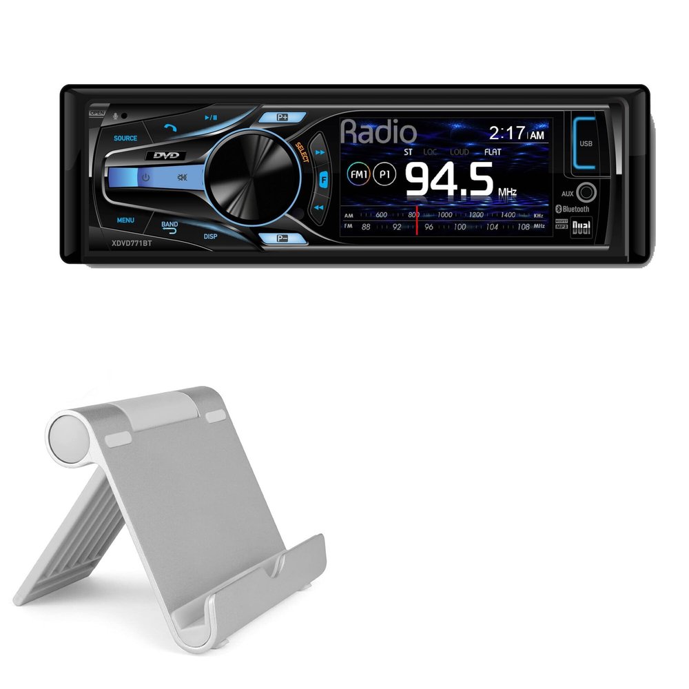 BoxWave Stand and Mount Compatible with Dual Electronics XDVD770BT - VersaView Aluminum Stand, Portable, Multi Angle Viewing Sturdy