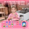 4G Kids Smart Watch, T17 Smartwatch Gifts with Panda Holder, GPS Tracker, Video Calling, SOS, Voice Chat, SMS, School Mode, Puzzle Games, HD Touch Screen for Boys & Girls 3-12Pink view 2
