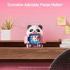 4G Kids Smart Watch, T17 Smartwatch Gifts with Panda Holder, GPS Tracker, Video Calling, SOS, Voice Chat, SMS, School Mode, Puzzle Games, HD Touch Screen for Boys & Girls 3-12Pink view 4