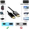 bodateng DisplayPort to HDMI-Compatible Adapter Connecto Converter 1.8m Cable 2K 4K 1080P for Desktop PC TV Projector(DP to HDMI 2K 4K) view 3