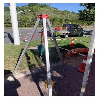 Confined Space Equipment Adjustable Commercial Firefighting Rescue Tripod with Self-Locking Device,Confined Space Tripod Kit Confined Space Rescue Kit with Tripod & 1200/1800/2600 Lbs Winch,