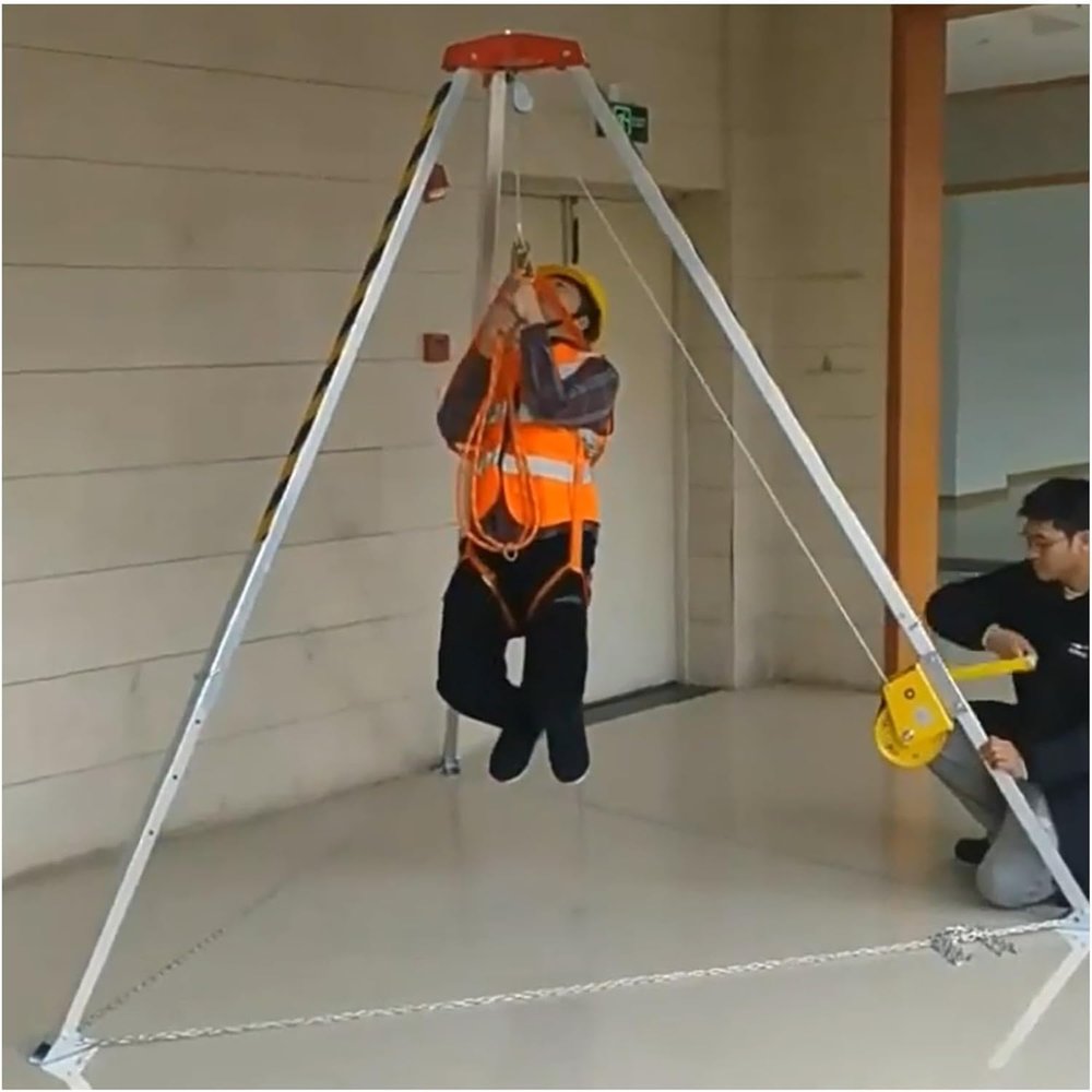 Confined Space Equipment Adjustable Commercial Firefighting Rescue Tripod with Self-Locking Device,Confined Space Tripod Kit Confined Space Rescue Tripod Adjustable Rescue Tripod, Sewer Tunn
