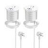 2.5 inch Power Grommet,20W USB-C Charging,1 Outlet with 2 USB C,1 USB Port,Furniture Flush Mount for Desktop,Recessed Power Strip,Workspace Essential Desk Outlet,2PCS (White, 2 PCS-6FT Cord) view 1