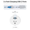 2.5 inch Power Grommet,20W USB-C Charging,1 Outlet with 2 USB C,1 USB Port,Furniture Flush Mount for Desktop,Recessed Power Strip,Workspace Essential Desk Outlet,2PCS (White, 2 PCS-6FT Cord) view 4