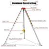 Confined Space Equipment Adjustable Commercial Firefighting Rescue Tripod with Self-Locking Device,Aluminum Manhole Rescue Tripod Kit with 1800lbs Winch, 15m Fall Arrester, Lifting and Rescu view 3