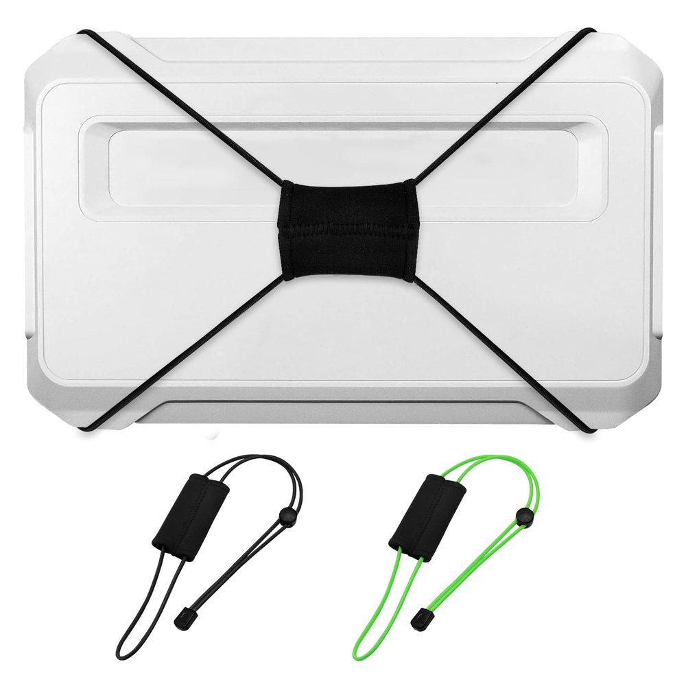 2PCS Thickened Fishing Finder Cover Straps, Adjustable Fish Finder Bungee for Securing Graph Cover for Travel (Black,Green)