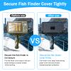2PCS Thickened Fishing Finder Cover Straps, Adjustable Fish Finder Bungee for Securing Graph Cover for Travel (Black,Green) view 2