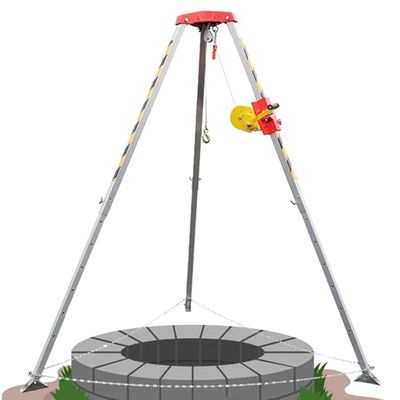 Confined Space Equipment Adjustable Commercial Firefighting Rescue Tripod with Self-Locking Device,Rescue Tripod Kits for Vertical Entry, Adjustable Tripod for Sewer Lifting in confined Spac