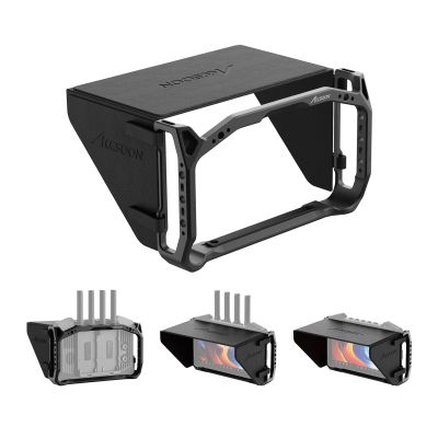 Accsoon CineView M7 Pro&CineView M7H Pro&M7 Camera Field Monitor Cage Kit with Detachable Sunshade for 3 in 1 Wireless Video Transmitter&Receiver& Monitor with Multiple Anti-Rotation 1/4 Mounts, 222g