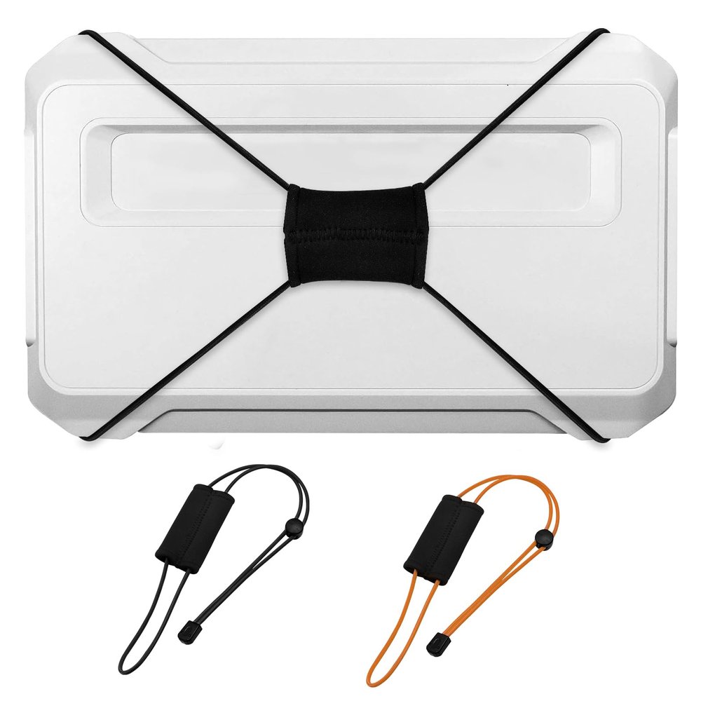 2 PCS Thickened Fishing Finder Cover Straps, Adjustable Fish Finder Bungee for Securing Graph Cover for Travel (Black,Orange)