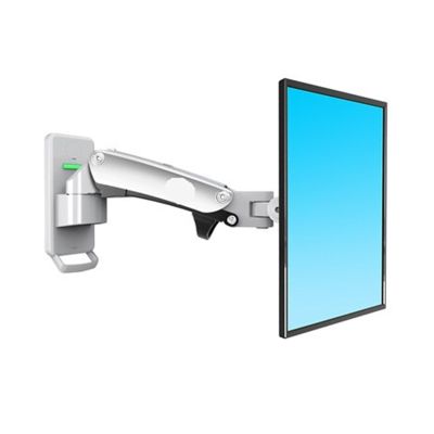 17-27 inch Industrial Monitor Wall-Mounted Adjustable Universal Hydraulic Lifting and Rotating Computer Bracket F120(Silver)