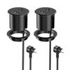 2.5 inch Power Grommet,20W USB-C Charging,1 Outlet with 2 USB C,1 USB Port,Furniture Flush Mount for Desktop,Recessed Power Strip,Workspace Essential Desk Outlet,2PCS (Black, 2 PCS-6FT Cord) view 1