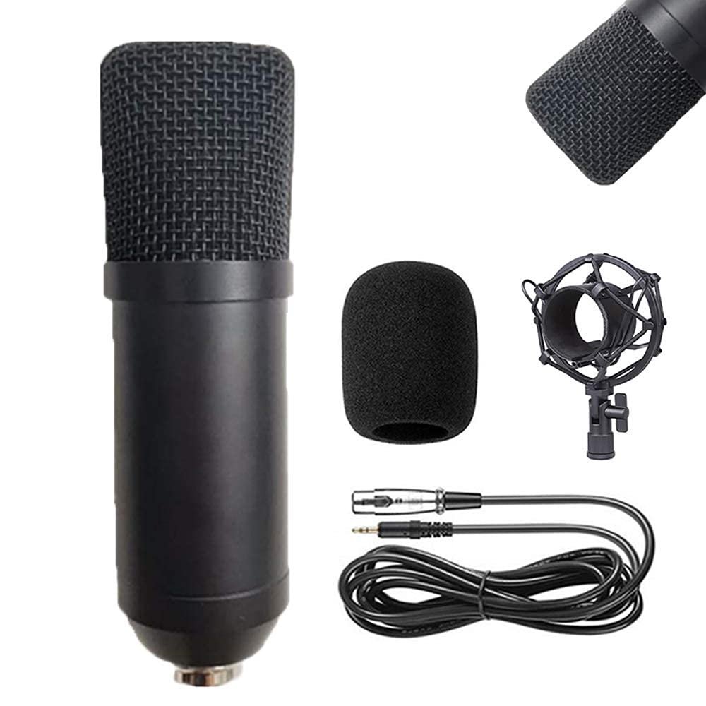 A1DFDFGOQSFG Condenser mic Kit BM-700 Mic Set Gaming mic, Podcast PC Mic to 3.5mm with Adjustable Mic, Shock Mount, for Studio Recording Broadcasting