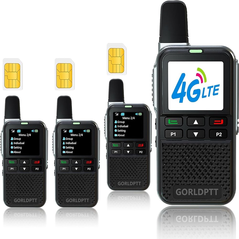 6 Pack Walkie Talkies Long Range for Adults, Rechargeable Walkie Talkie FRS Two Way Radio Nationwide LTE Walkie-Talkie Unlimited Range POC Two Way Radios