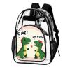100% BLUE COLLAR Travel Laptop Clear Backpack Cute Dinosaurs Hug Me, I'm Trying (2) Waterproof Clear Bag Transparent bag Transparent Backpack for Work view 2
