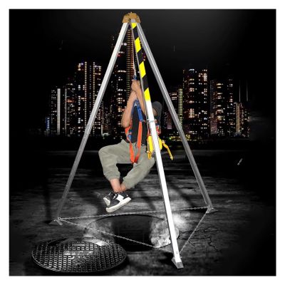 Confined Space Equipment Adjustable Commercial Firefighting Rescue Tripod with Self-Locking Device,Adjustable Confined Space Rescue Kit Confined Space Tripod 7ft Leg Bracket, Safety Tripod f