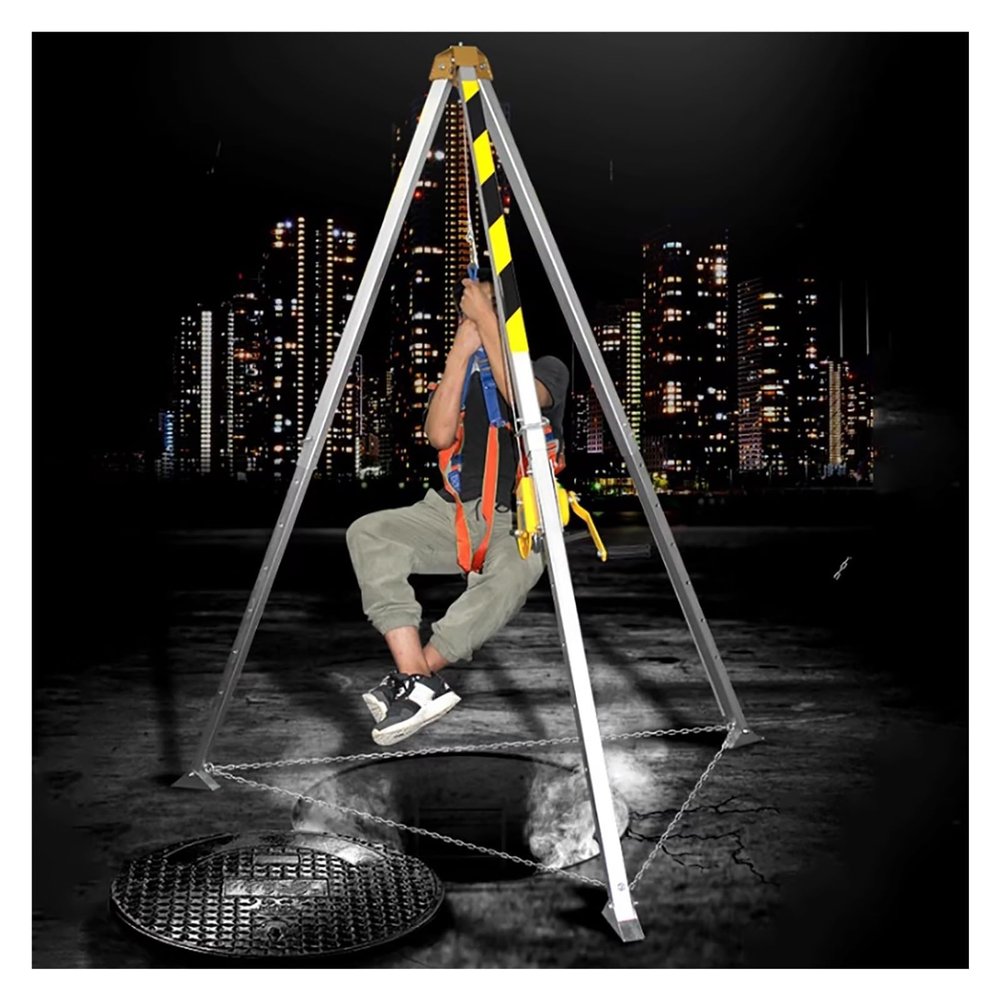 Confined Space Equipment Adjustable Commercial Firefighting Rescue Tripod with Self-Locking Device,Adjustable Confined Space Rescue Kit Confined Space Tripod 7ft Leg Bracket, Safety Tripod f