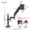 ROREAJVH Monitor Stand Desktop Punch-Free Table Clip Perforation Installation Pneumatic Cantilever Bracket Horizontal and Vertical Screen Rotation(Black) view 2