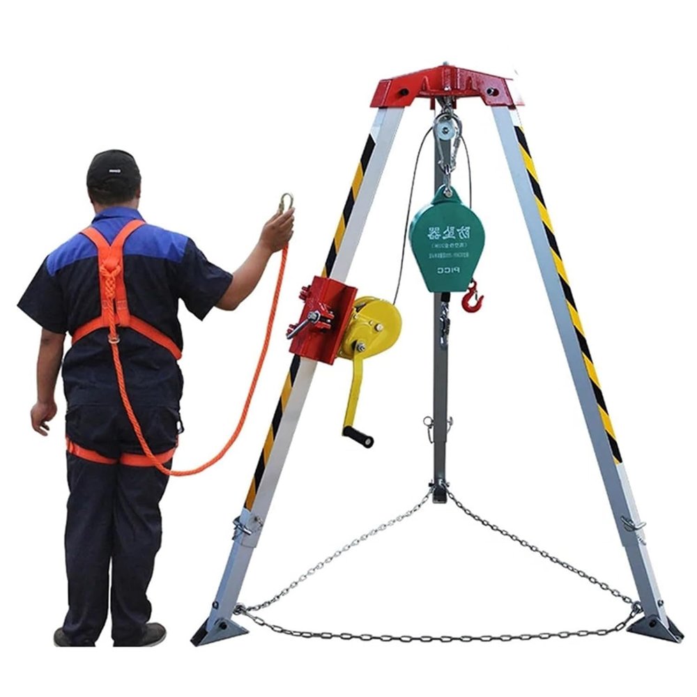 Confined Space Equipment Adjustable Commercial Firefighting Rescue Tripod with Self-Locking Device,Adjustable Confined Space Rescue Kit Confined Space Rescue Tripod Adjustable Confined Space