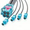 4-In-1 Rosenberger HFM Mini Fakra Z Code to Fakra Automotive LVDS Data Cable Four-Cavity AMK12D-1M4Z5-Z Female to Single-Cavity 59Z114-000Z Male RF Coaxial FPD-Link III Camera Cable (1M/3.28FT) view 1