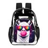 100% BLUE COLLAR Travel Laptop Clear Backpack Cartoon Alpaca Llama (3) Waterproof Clear Bag Transparent bag Transparent Backpack for Work view 1