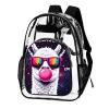 100% BLUE COLLAR Travel Laptop Clear Backpack Cartoon Alpaca Llama (3) Waterproof Clear Bag Transparent bag Transparent Backpack for Work view 2