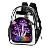 100% BLUE COLLAR Clear Backpack Trippy Ocean Magic Mushrooms Art (1) Heavy Duty PVC Transparent Backpack Travel Laptop Backpacks Large Bookbag See Through Bag view 2