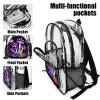 100% BLUE COLLAR Clear Backpack Trippy Ocean Magic Mushrooms Art (1) Heavy Duty PVC Transparent Backpack Travel Laptop Backpacks Large Bookbag See Through Bag view 4