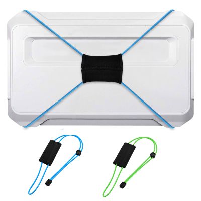 2PCS Thickened Fishing Finder Cover Straps, Adjustable Fish Finder Bungee for Securing Graph Cover for Travel (Green,Blue)