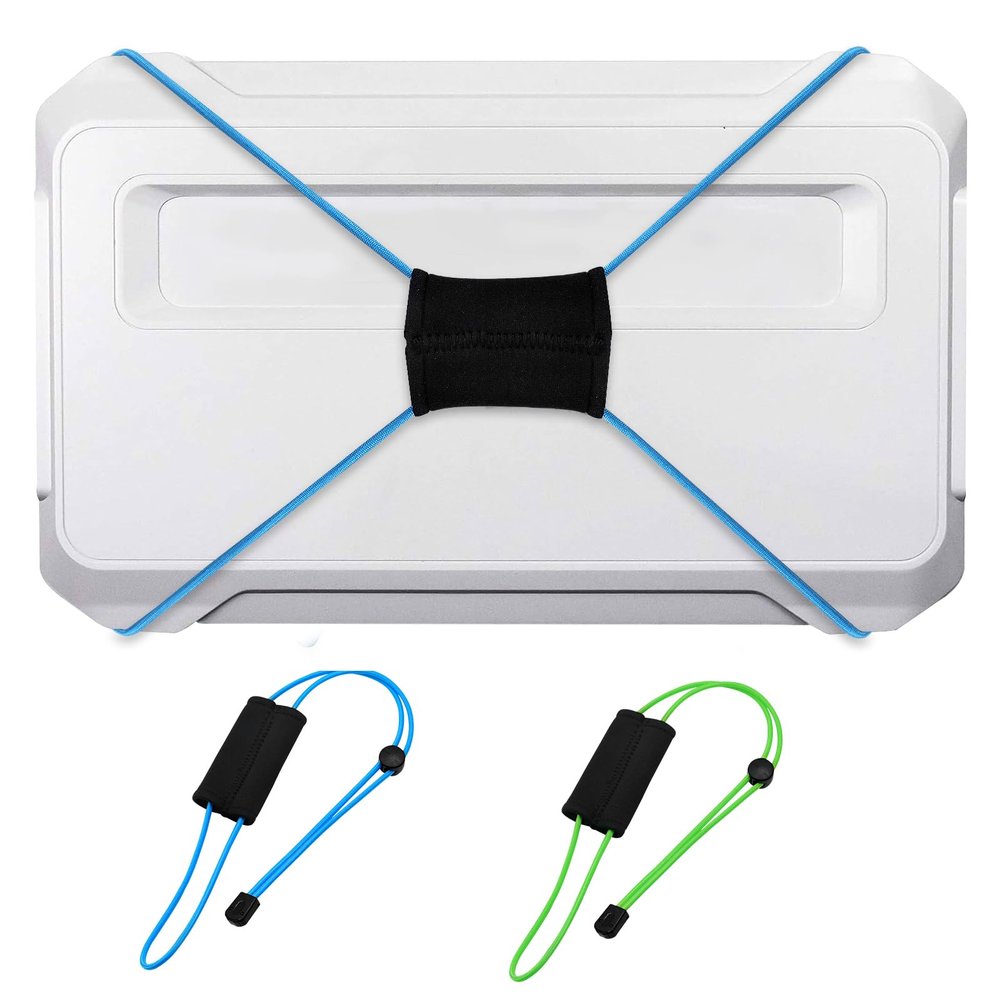 2PCS Thickened Fishing Finder Cover Straps, Adjustable Fish Finder Bungee for Securing Graph Cover for Travel (Green,Blue)