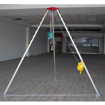 Confined Space Equipment Adjustable Commercial Firefighting Rescue Tripod with Self-Locking Device,Adjustable Confined Space Rescue Kit Heavy Duty Tripod Hoist for Lifting and Rescue, Remova