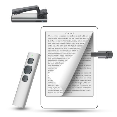 Page Turner Remote for Kindle Paperwhite Oasis Kobo eReaders, Compatible with Kindle E-Readers and Cases, Ideal for eBooks, Ergonomic Remote Control Clicker Reading NovelsWhite