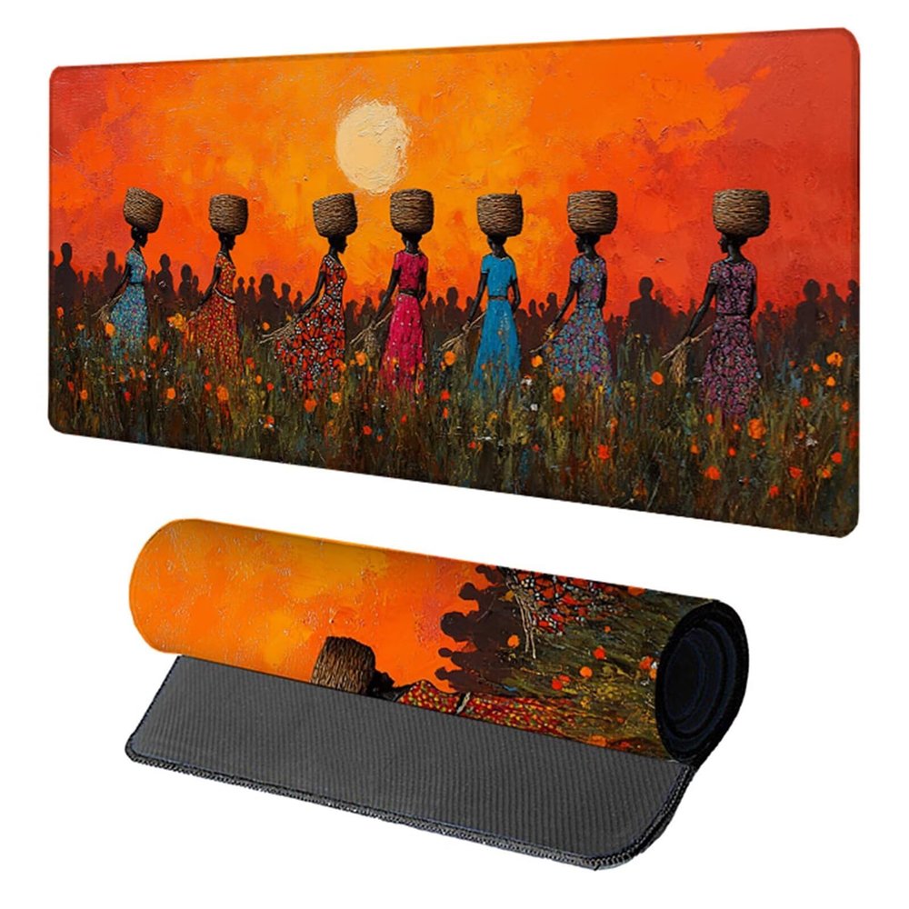 Woman Mouse Pad, Gaming Mouse Pad 60x32in, Desk Mat with Stitched Edges, Large Mousepad Waterproof, Gaming Accessories Keyboard Mat, Office Desk Accessories, for Gamer Computer Office Home, Red G-3830
