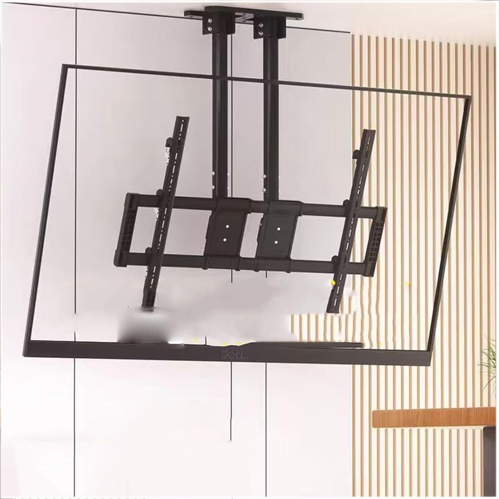 LIUZQWAED Adjustable Tilt Ceiling TV Mount Stand - Double Pole Hanging TV Bracket Fits 55-100 Inch LED Flat Panel Display, 3/-20 Angle Adjustment, Max VESA 900x400mm