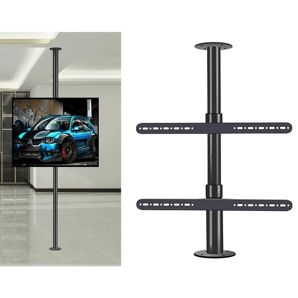 3FLQOOPP Adjustable TV Mount - Universal TV Wall Bracket - 360 Degree Rotating LCD TV e,Suitable for 32-75 Inch TV Ceiling Mount,Rotating Partition Shelf,Rotating Base,Up to 50kg,200,295cm ()