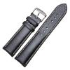HMFang Genuine Leather Watch Band Strap Black Dark Brown 18 19 20 21 22 24mm Watchbands Men Women Polished Buckle(Black silver buckle,21mm) view 1