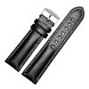 HMFang Genuine Leather Watch Band Strap Black Dark Brown 18 19 20 21 22 24mm Watchbands Men Women Polished Buckle(Black silver buckle,21mm) view 2