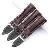 HMFang Genuine Leather Watch Band Strap Black Dark Brown 18 19 20 21 22 24mm Watchbands Men Women Polished Buckle(Black silver buckle,21mm) view 3