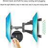 3FLQOOPP TV Wall Mount,Full Motion TV Wall Bracket Swivel and Tilt for Most 45-75 Inch Flat Sn TV,Wall Drilling Install,Holds Up to 100lbs/45.5kg TV Mount view 3