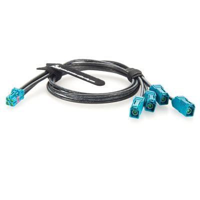 4 in 1 TE Mini Fakra Z Code Female to Fakra Female Four Ports Automotive RF Coaxial Cable 2298721-9 to 2-2326910-0 FPD-Link GMSL2 Camera Cable for Embedded Vision, Vehicle, Telematics (1M/3.28FT)