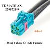 4 in 1 TE Mini Fakra Z Code Female to Fakra Female Four Ports Automotive RF Coaxial Cable 2298721-9 to 2-2326910-0 FPD-Link GMSL2 Camera Cable for Embedded Vision, Vehicle, Telematics (2M/6.6FT) view 4