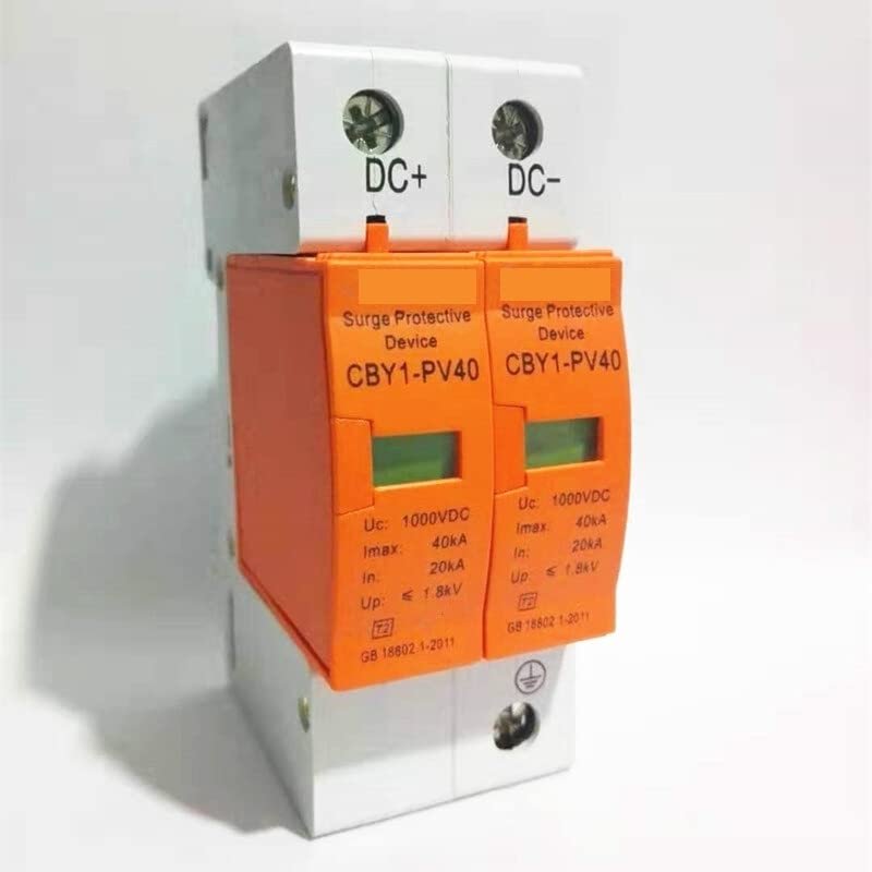 Circuit Breaker Surge Protector SPD DC 500V 800V 1000V 2P DC1000V 20KA~40ka Low Voltage Arrester House DIN Rail 2 Pole Protector(DC1000V)